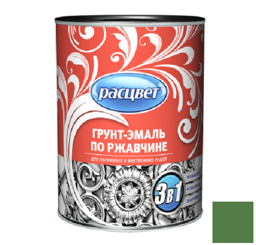 Грунт-эмаль по ржавчине "РАСЦВЕТ" зеленая 17кг