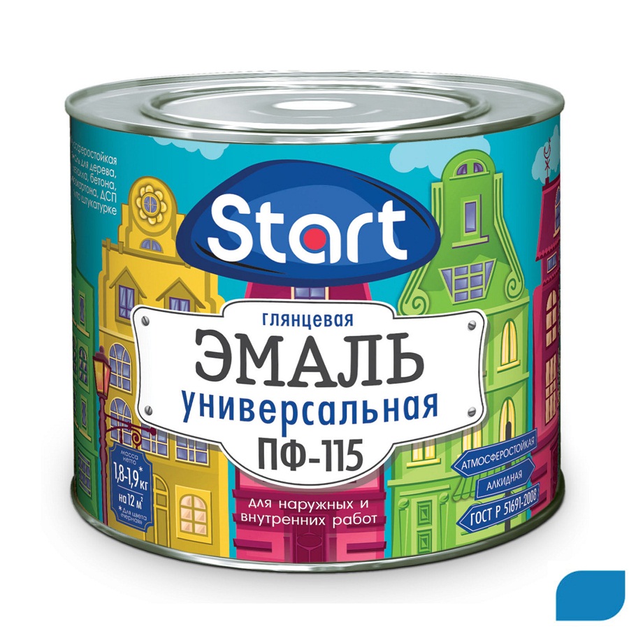 Эмаль ПФ-115 голубой  "Старт"  (0,8кг)(14)Сайвер   