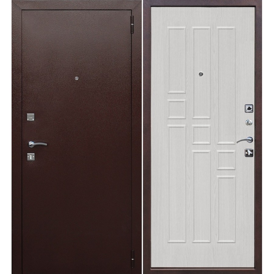 Дверь металлическая Гарда 8мм Белый Ясень 960L