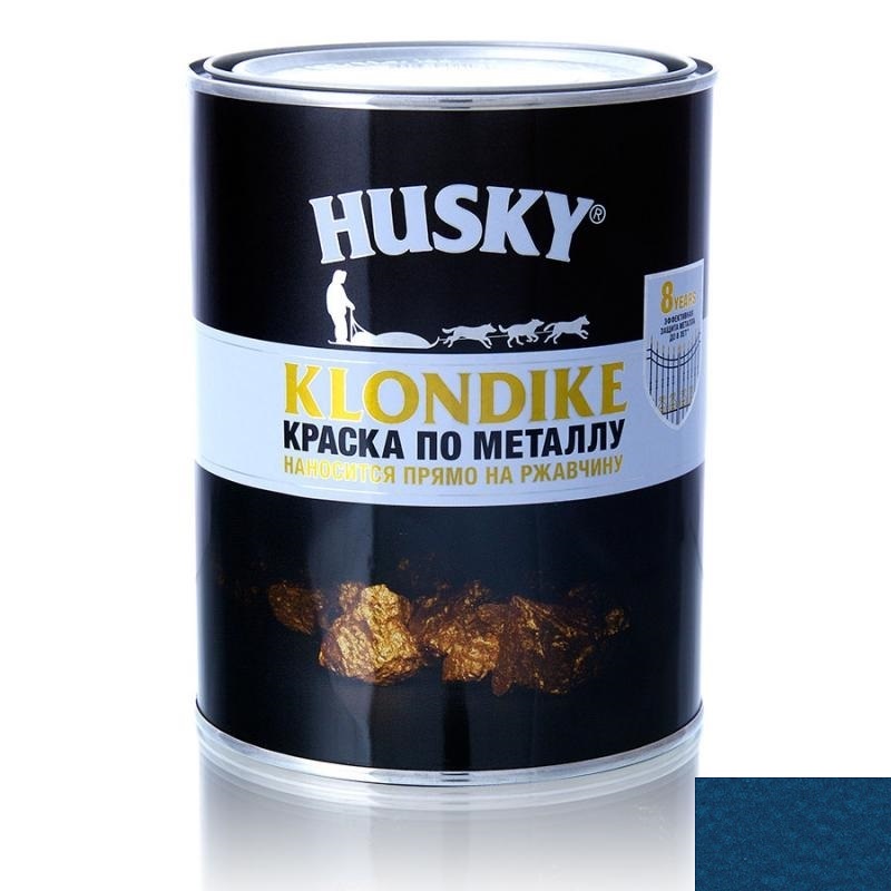 Краска по металлу HUSKY-KLONDIKE с молотковым эффектом темно-синяя (2,5л; 3шт)