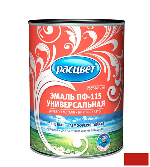 Эмаль ПФ-115 "РАСЦВЕТ ГОСТ" красная 2,7кг /6/