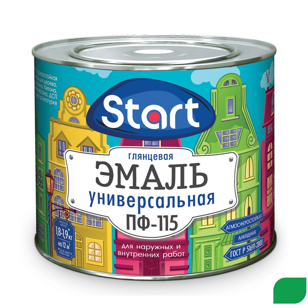 Эмаль ПФ-115 ярко-зеленый  "Старт" (6кг)(3)Сайвер СНЯЛИ