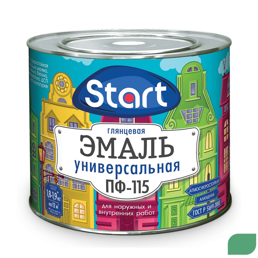 Эмаль ПФ-115 фисташковый  "Старт" (0,8кг)(14)Сайвер   