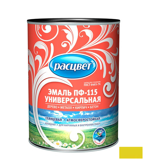 Эмаль ПФ-115 "РАСЦВЕТ ГОСТ" ярко-желтая 0,9кг /14/