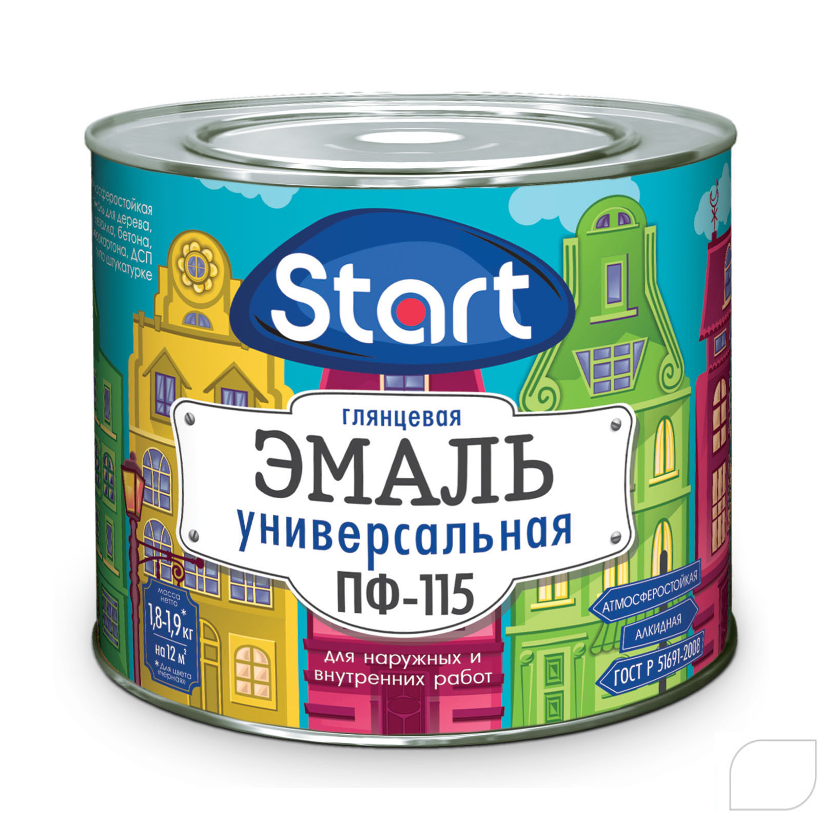 Эмаль ПФ-115 белый МАТОВЫЙ "Старт"  (0,8кг) (14) Сайвер ЗАКАЗ