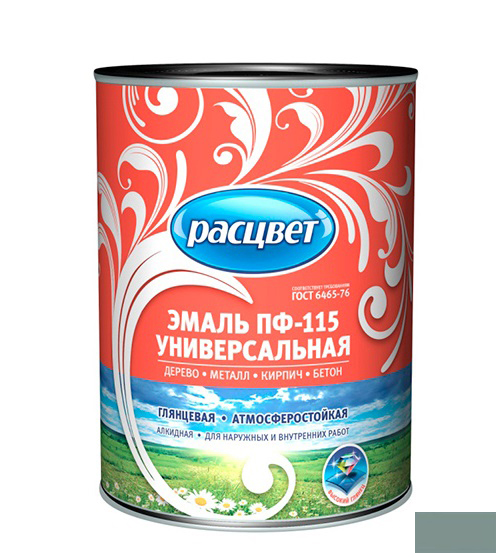 Эмаль ПФ-115 "РАСЦВЕТ ГОСТ" серая 0,9кг /14/