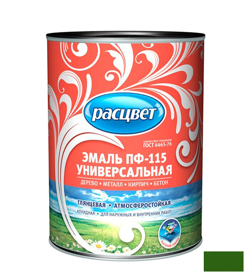 Эмаль ПФ-115 "РАСЦВЕТ ГОСТ" темно-зеленая 2,7кг /6/