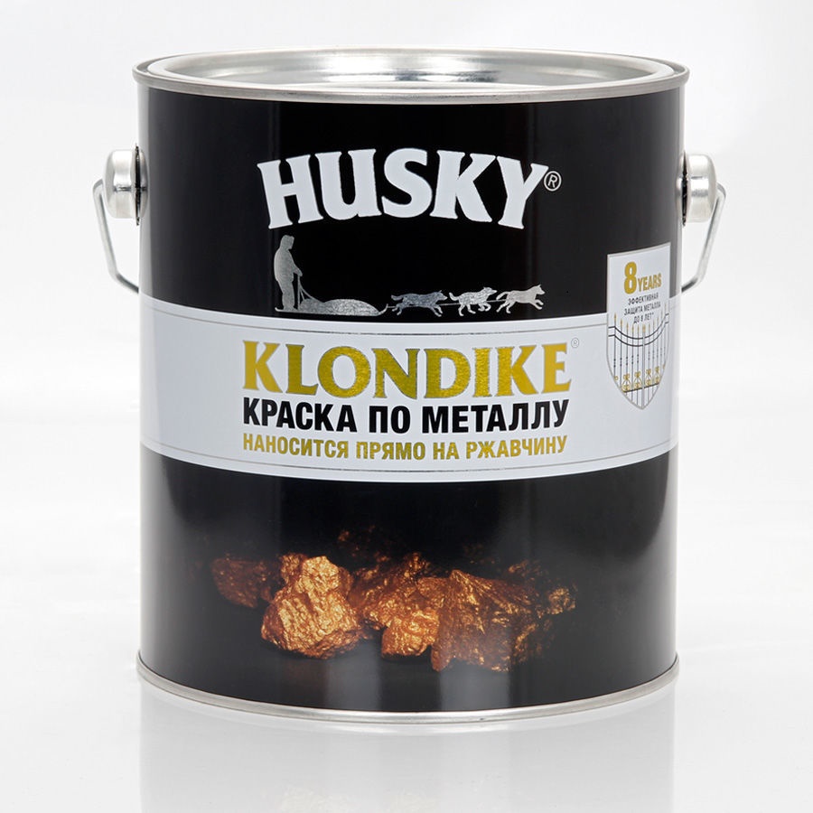 Краска по металлу HUSKY-KLONDIKE глянцевая золото RAL 1036 (0,9л; 6шт)