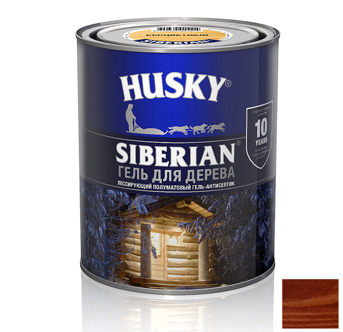 Гель для дерева HUSKY SIBERIAN полуматовый красное дерево /махагон/  / 0,9л/ /6шт/