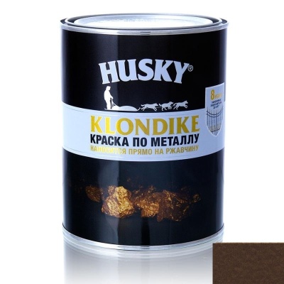 Краска по металлу HUSKY-KLONDIKE с молотковым эффектом темно-коричневая /2,5л./ /3/