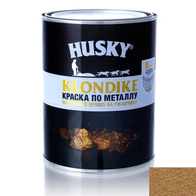 Краска по металлу HUSKY-KLONDIKE с молотковым эффектом медь  (250мл; 6шт)